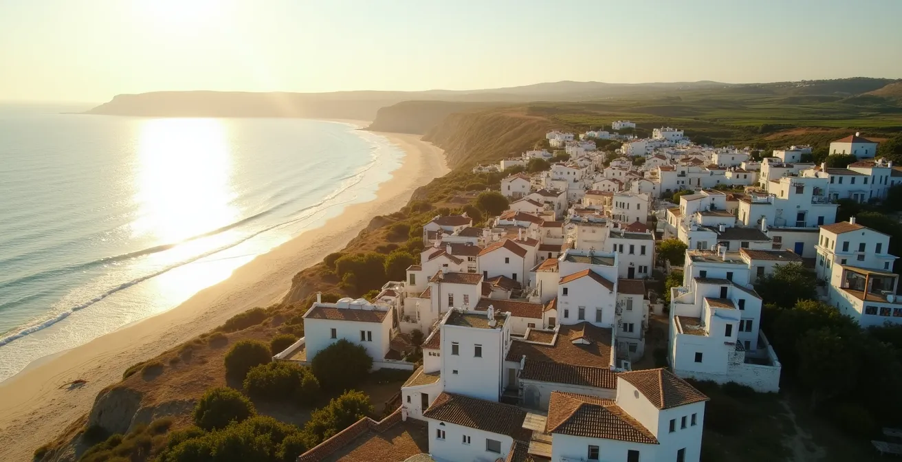 Aerial view of Île de Ré featuring its charming villages, coastlines, beaches, and vineyards
